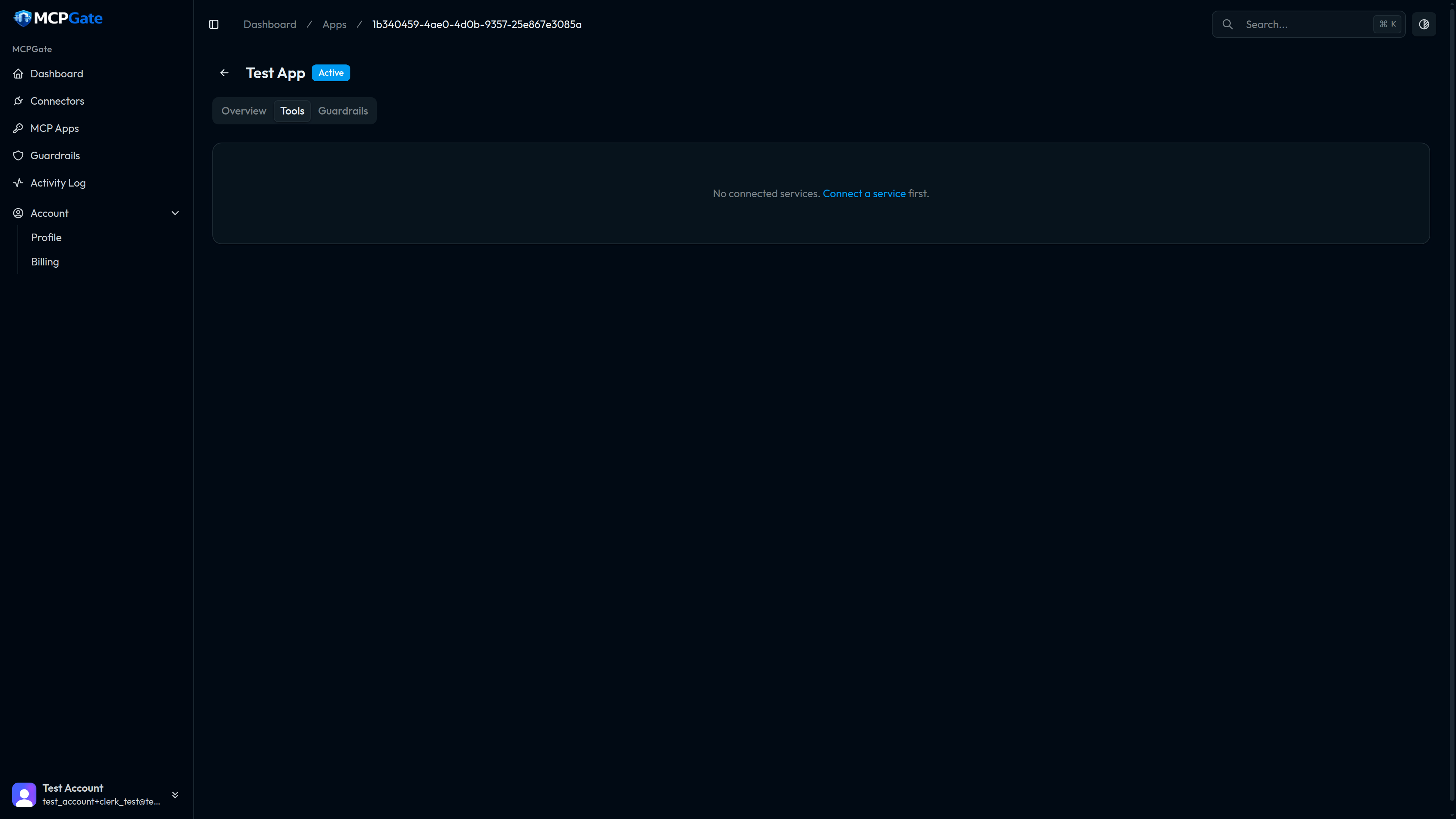 App tools tab showing toggles for individual tools